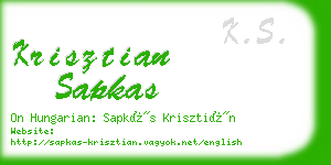 krisztian sapkas business card